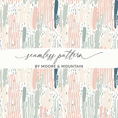 Boho Abstract Seamless Blush Sage Green Multicolored Digital