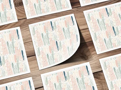 Boho Abstract Seamless Blush Sage Green Multicolored Digital