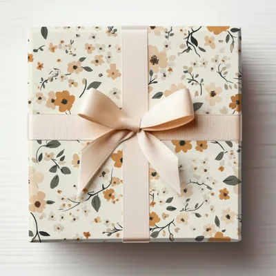 Boho Fall Ditsy Floral Beige and Brown Pattern Art Digital