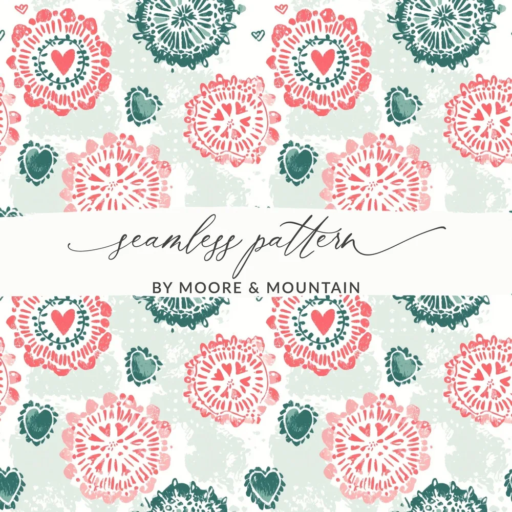 Cutsy Doily Heart Floral Pattern Seamless Valentines Doily Background
