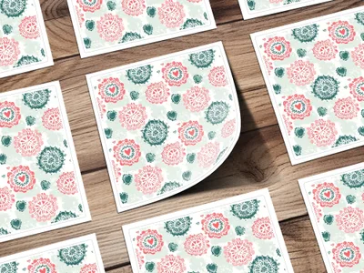 Cutsy Doily Heart Floral Pattern Seamless Valentines Doily Background