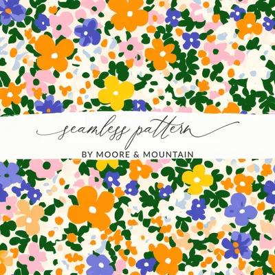 Boho Multicolored Spring Floral Pattern Tiny Seamless Flower Background