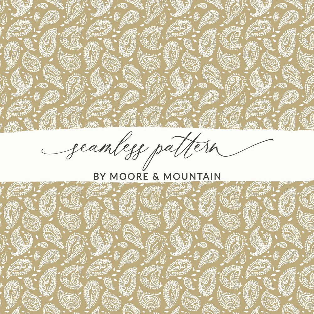 Boho Paisley Repeat, Digital Seamless Pattern, Muted Color, Antique Textile Print, Retro Wallpaper, Elegant Fabric Print, Digital Download