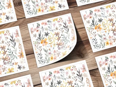Boho Pink Watercolor Floral Neutral Summer Pattern Digital