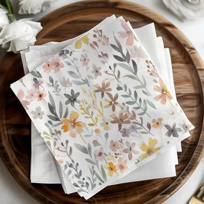 Boho Pink Watercolor Floral Neutral Summer Pattern Digital
