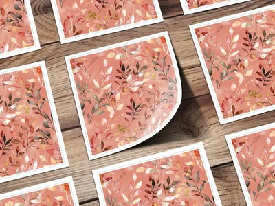Boho Seamless Wildflower Dark Watercolor Wildflowers Pattern Digital