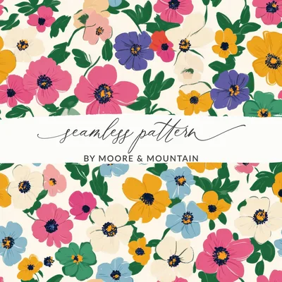 Boho Spring Floral Pattern Multicolored Tiny Seamless Ditsy Flower Background