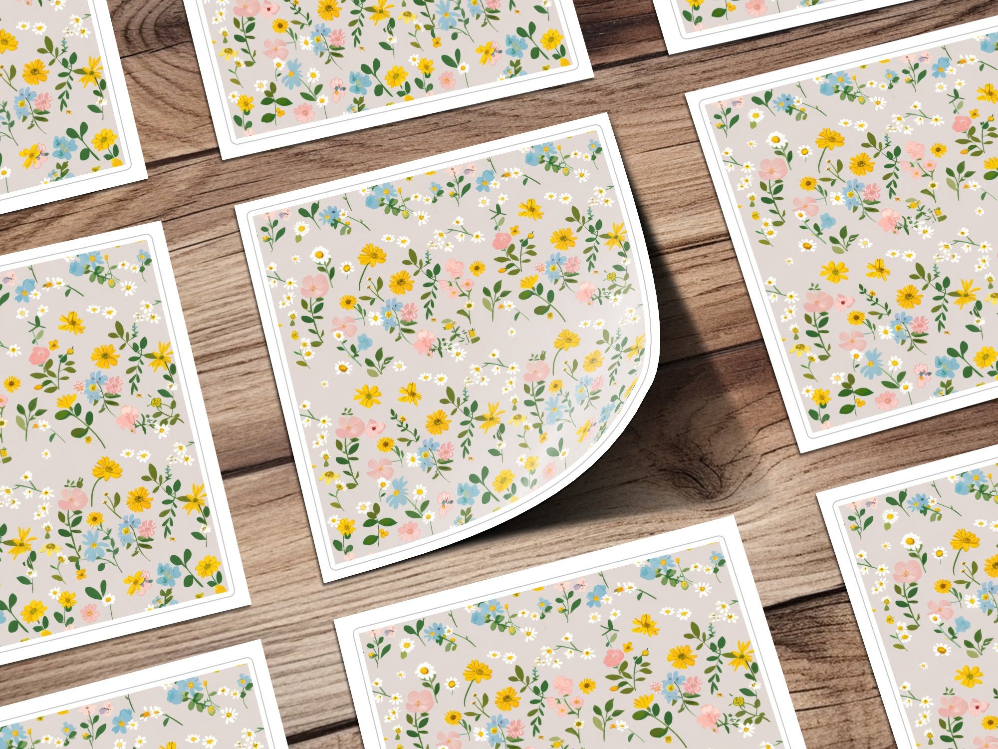 Boho Wildflower Seamless Pastel Spring Wildflowers Pattern Digital