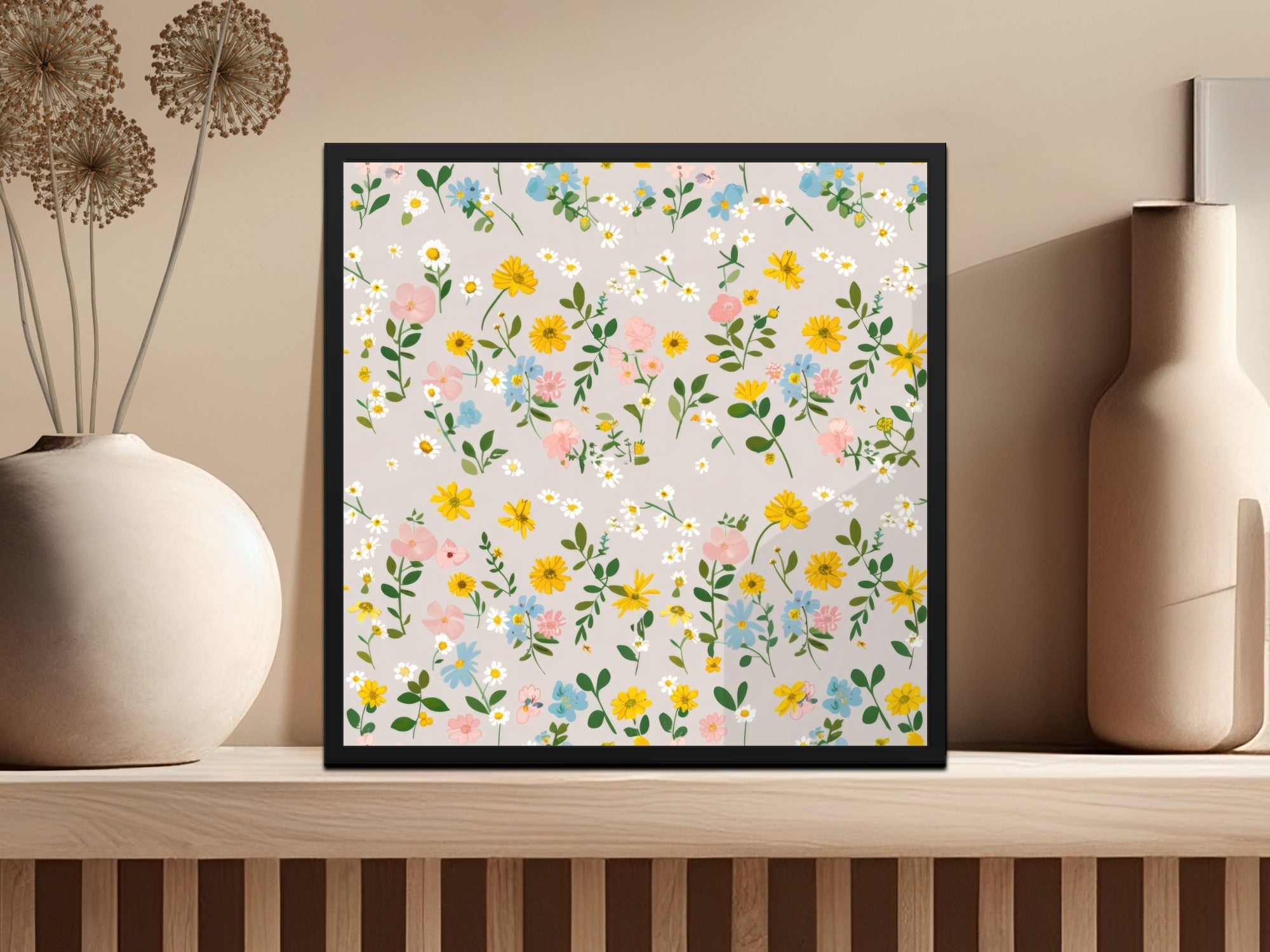 Boho Wildflower Seamless Pastel Spring Wildflowers Pattern Digital