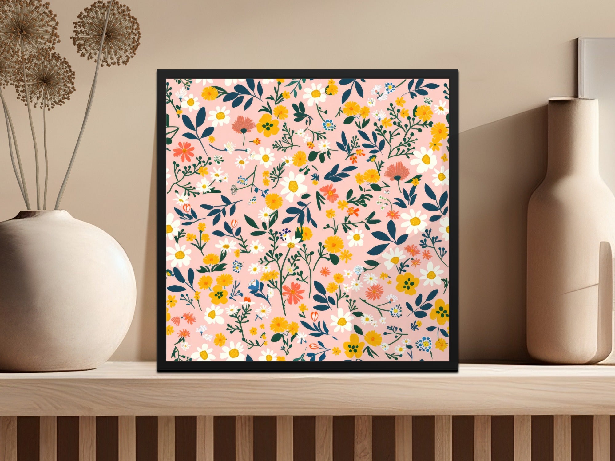Boho Wildflower Seamless Spring Wildflowers Pastel Surface Pattern Design
