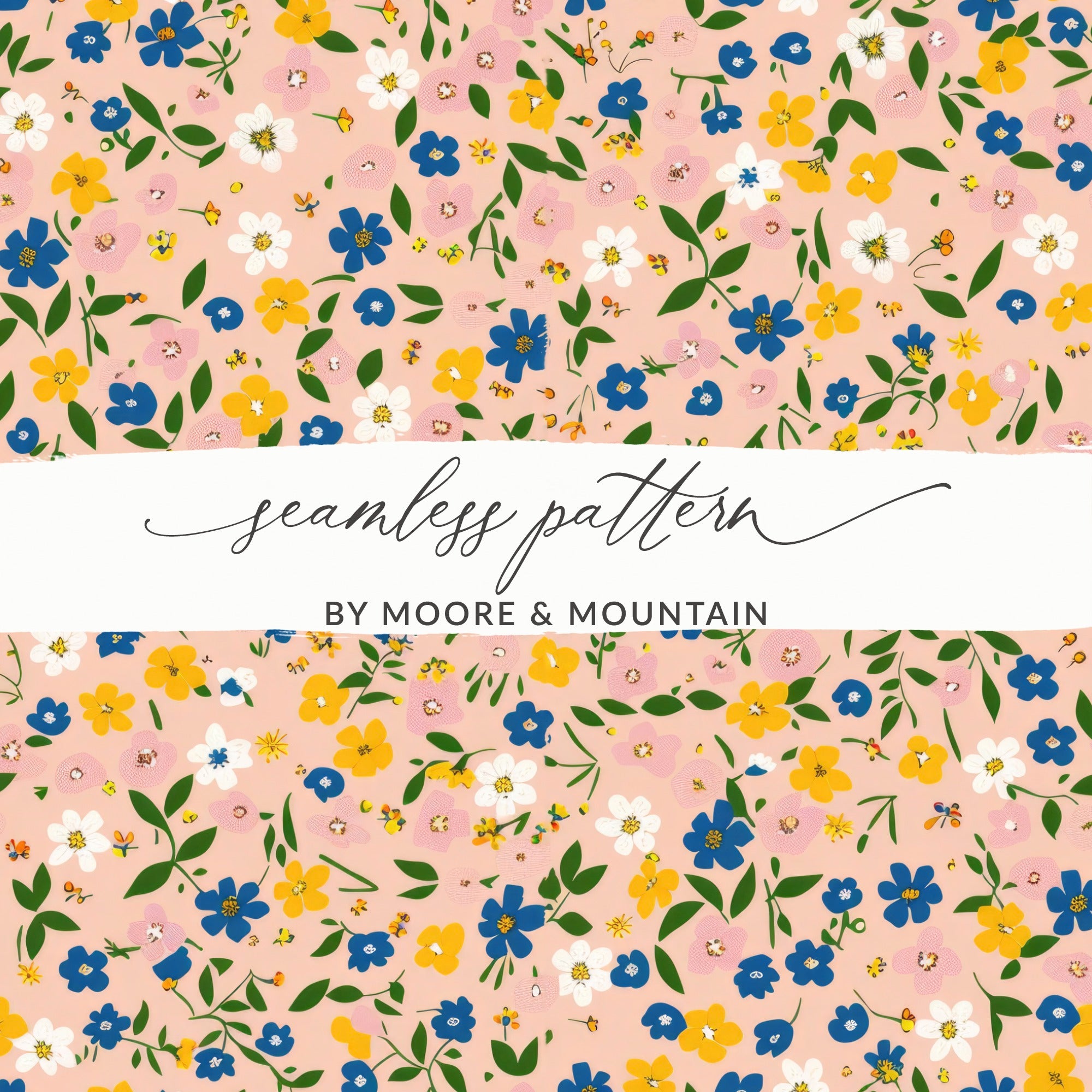Boho Wildflower Seamless Spring Wildflowers Pattern Digital