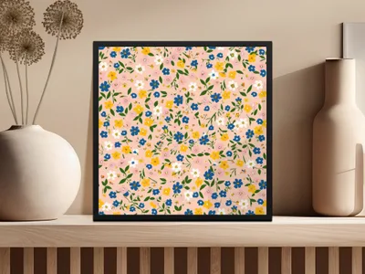Boho Wildflower Seamless Spring Wildflowers Pattern Digital
