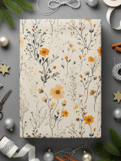 Boho Wildflower Seamless, Yellow Wildflowers Pattern, Spring Wildflowers Digital Background, Seamless Wildflower Field, Digital Paper
