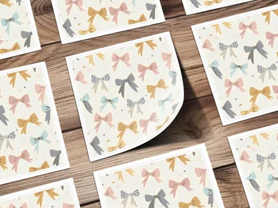 Bow Digital Paper, Seamless Bow Pattern, Pastel Bows Digital Download, Scrapbook Paper, Cute Bows, Fabric Design, Bow Background