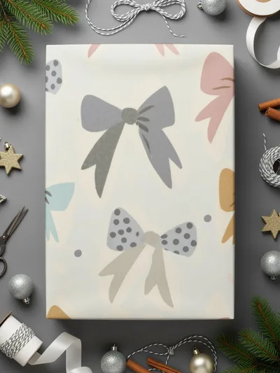 Bow Digital Paper, Seamless Bow Pattern, Pastel Bows Digital Download, Scrapbook Paper, Cute Bows, Fabric Design, Bow Background