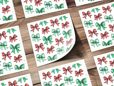 Bows Digital Paper, Seamless Bow Pattern, Holiday Digital Paper, Christmas Bows, Gift Bows, Scrapbook Paper, Bows Background