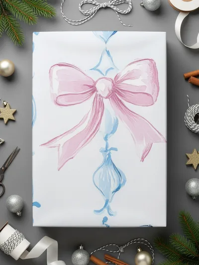 Boy Baby Shower Bow Trellis Design Pattern Digital
