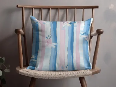 Boy Baby Shower Pink Blue Stripe Floral Digital