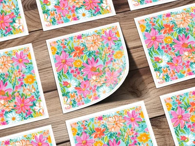 Bright Hot Pink Floral Seamless Pattern for Commercial Use