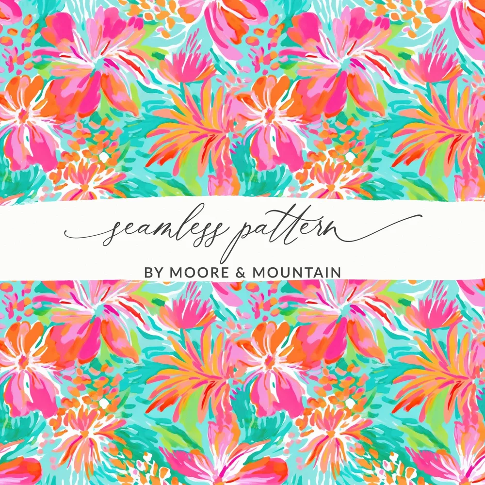 Bright Orange and Pink Preppy Beachy Seamless Beachy Pattern