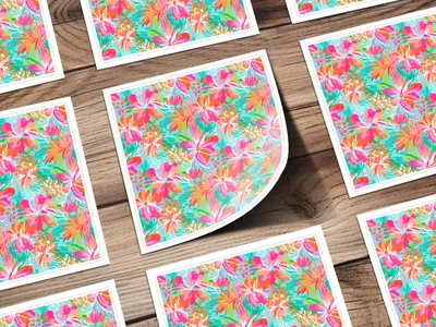 Bright Orange and Pink Preppy Beachy Seamless Beachy Pattern
