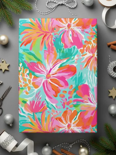 Bright Orange and Pink Preppy Beachy Seamless Beachy Pattern