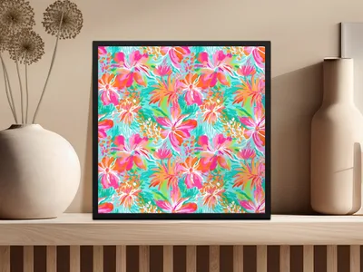 Bright Orange and Pink Preppy Beachy Seamless Beachy Pattern