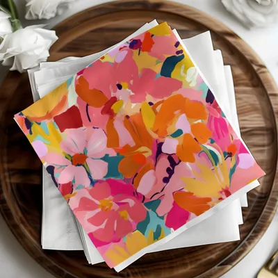 Bright Pink and Orange Acrylic Seamless Abstract, Digital Download, Floral Pattern, Modern Paint Strokes, Colorful Background, Art Print