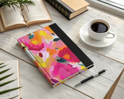 Bright Pink and Orange, Acrylic Seamless Abstract, Digital Floral Print, Modern Paint Strokes, Seamless Texture, Abstract Design