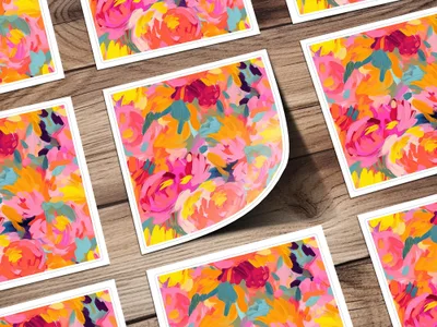 Bright Pink and Orange Oil Painted Brush Strokes, Acrylic Seamless Abstract, Digital Download, Printable Art, Fabric Design, DIY Projects