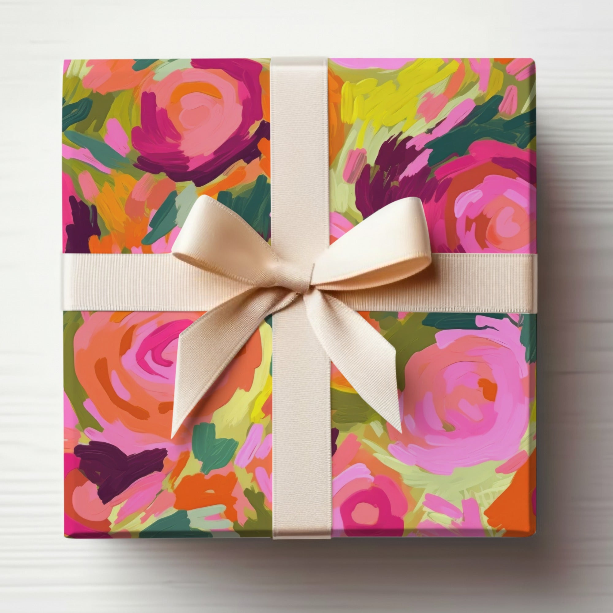 Bright Pink and Orange Oil Painted Brush Strokes, Acrylic Seamless Abstract, Flower Digital Print, Digital Paper, Digital Download Art
