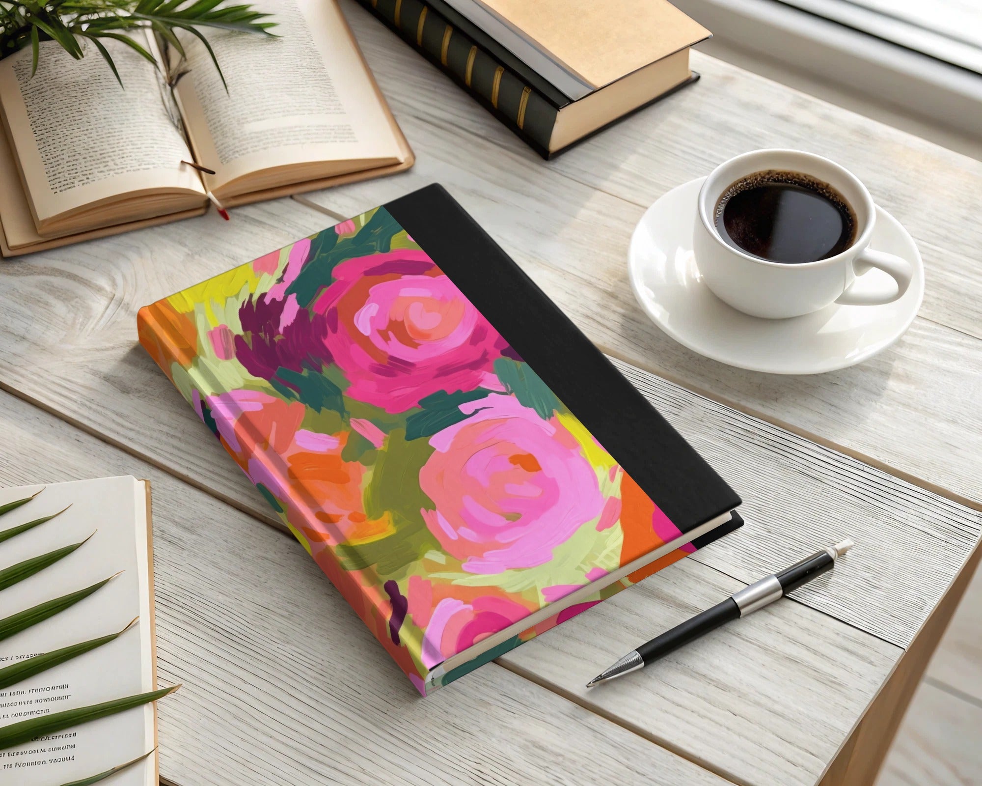 Bright Pink and Orange Oil Painted Brush Strokes, Acrylic Seamless Abstract, Flower Digital Print, Digital Paper, Digital Download Art