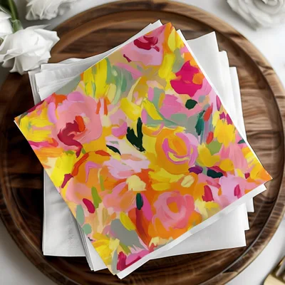 Bright Pink and Orange, Seamless Painted Abstract Digital Download, Floral Brush Strokes Print, Modern Painted, Repeating Pattern, Art Print