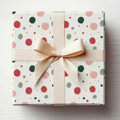 Bright Red Christmas Pink and Green Polka Dots Seamless Xmas Background Digital