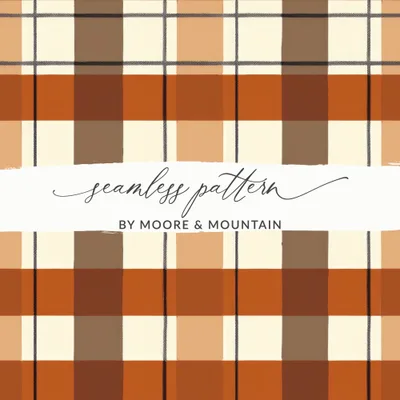 Brown Fall Seamless, Plaid Sublimation Design, Surface Pattern Design, For Commercial Use, Seamless Allover Pattern Download