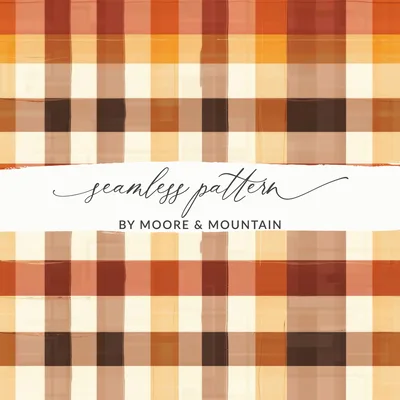 Brown Fall Seamless, Seamless Autumn, Sublimation Design, Surface Pattern Design, Rust Colored Plaid, For Commercial Use, Allover Pattern