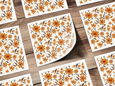 Burnt Orange Floral Digital Paper, Seamless Flower Pattern, Rustic Autumn Design, Printable Fabric Design, Digital Download (134)