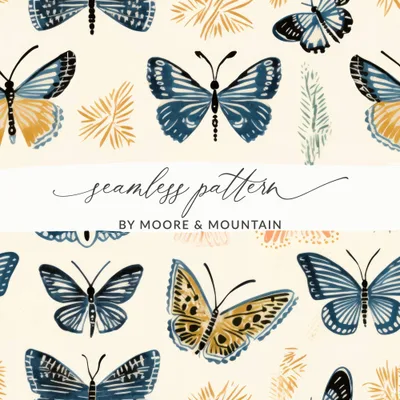 Spring Butterfly Pattern Digital Paper, Seamless Butterfly Background, Scrapbook Paper, Fabric Design, Downloadable Texture, Butterflies