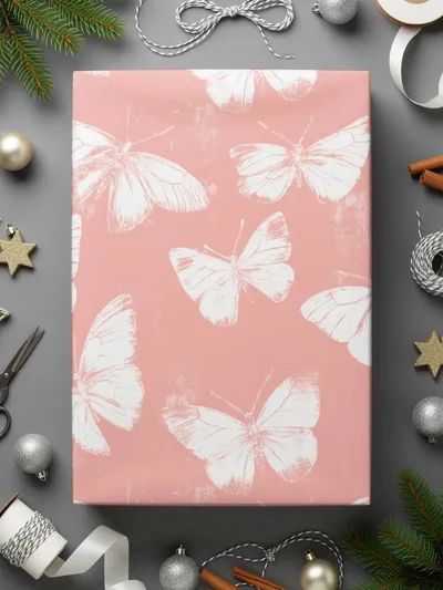 Butterfly Seamless Pattern Digital, Pink Background, Commercial Use, Printable Digital Paper, Butterfly Design, Pastel Colors