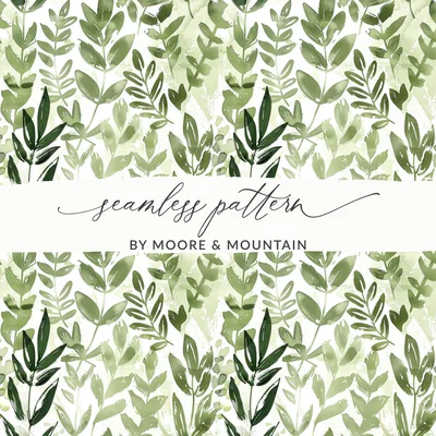 Calming Organic Leaf Seamless Pattern Abstract Botanical Art