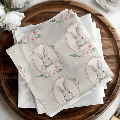 Cameo Rabbit Seamless Pattern, Seamless Vintage Rabbit Background Wallpaper Seamless JPEG Commercial Use Easter Rabbit