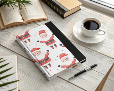 Cheerful Santa Pattern Festive Christmas Illustration Digital