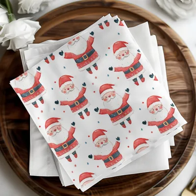 Cheerful Santa Pattern Festive Christmas Illustration Digital