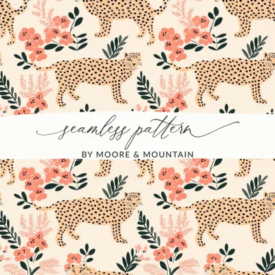 Seamless Cheetah Print Preppy Pink Digital Pattern