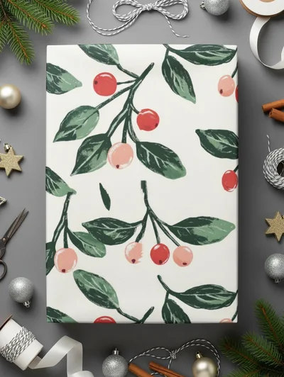 Cherry Digital Paper, Fruit Digital Pattern, Seamless Pattern Design, Scrapbook Paper, Berry Pattern, Christmas Digital, Botanical Print