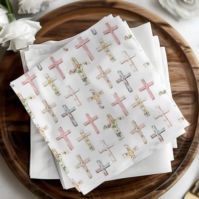 Christian Seamless, Floral Crosses Digital Paper, Easter Cross Pattern, Religious Fabric Design, Baptism Scrapbook, Church Invitation