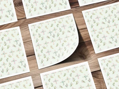 Christian Seamless Pattern, Cross Seamless, Floral Cross Design, Religious Digital Paper, Easter Seamless Pattern, Digital Download