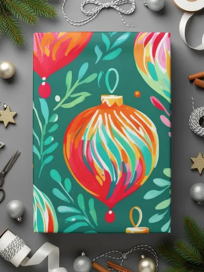 Christmas Baubles Digital Paper, Seamless Pattern, Festive Holiday Design, Ornament Print, Scrapbooking Paper, Digital Download