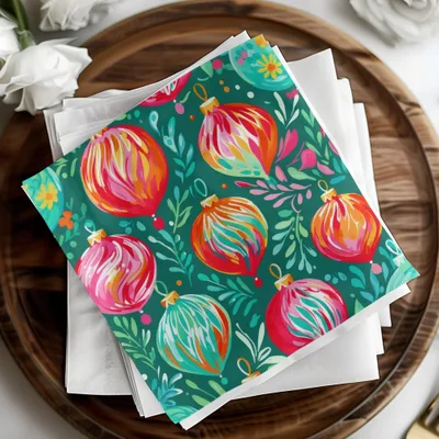Christmas Baubles Digital Paper, Seamless Pattern, Festive Holiday Design, Ornament Print, Scrapbooking Paper, Digital Download