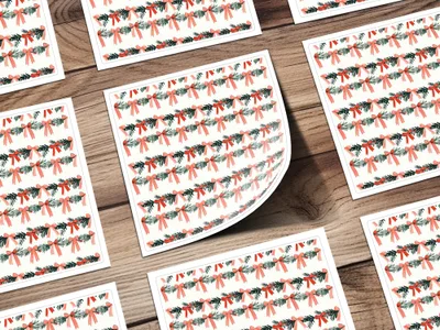 Christmas Bow Digital Paper, Holiday Seamless Pattern, Festive Xmas Print, Scrapbook Paper, Fabric Design, JPEG Files
